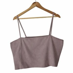 NWT Express Knit Solid Camisole Top Mauve Minimalist Spaghetti Strap Size XL